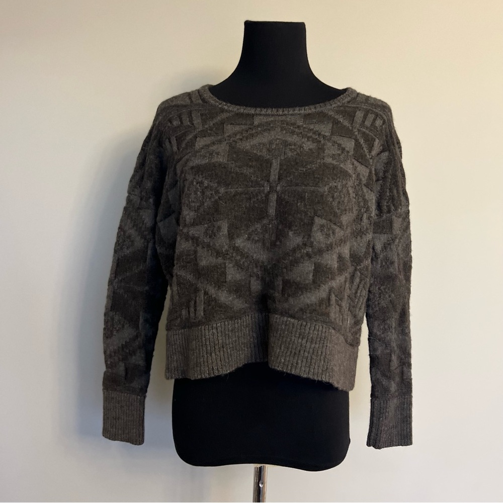 Peruvian Connection Alpaca /Wool Long Sleeve Pullover Crop Sweater Small